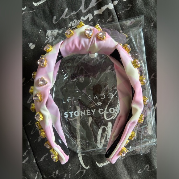? Lele Sadoughi x Stoney Clover Lane Picnic Gingham Watermelon Pink Headband main image 5